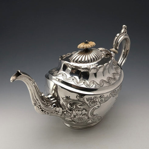 約 1890 年英國古董鍍銀茶壺 George Cutts